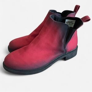 Rogue & Wolf Mood Blood Chelsea Boots in Red Black Ombre